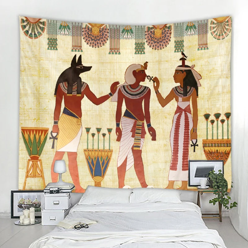 نسيج زخرفي لخلفية الحضارة المصرية العتيقة ماندالا بوهو هيبي لتزيين الحائط نسيج ديكور المنزل نسيج