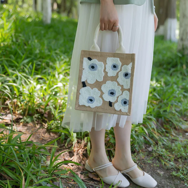 Kit da ricamo con ago da pugno per borsa fai da te con filato per principianti ricamo facile ricamo in lana lavoro decorazioni per la casa ricamo