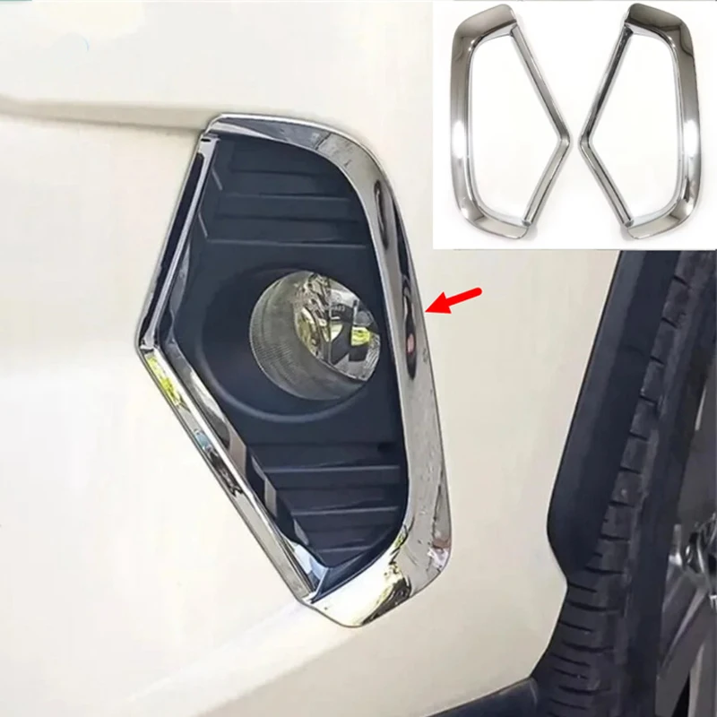 

For Toyota 23 RAV4 modified front fog lampshade anti-fog lamp decorative frame ABS carbon fiber pattern electroplated black