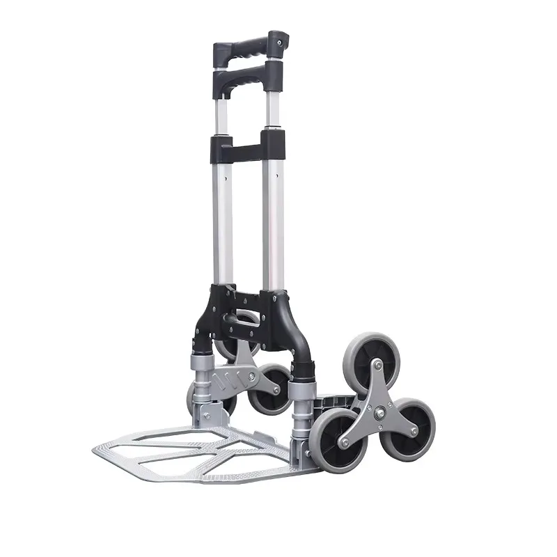 Heavy-duty 70kg stair climbing trolley Thickened steel tube folding trolley Six-wheel telescopic handle multi-purpose vehicle