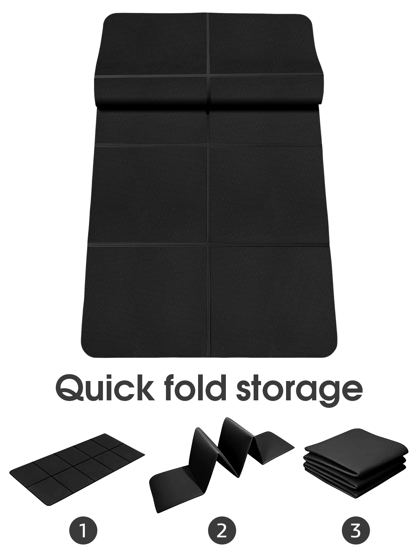 Estera de Yoga profesional, estera deportiva plegable portátil, Material TPE, segura, ecológica, sin olores, adecuada para viajes en casa