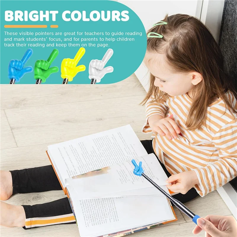 SB-8 pezzi puntatore per insegnanti puntatore telescopico puntatore a mano puntatore retrattile aiuto per la lettura delle dita per la lavagna di presentazione