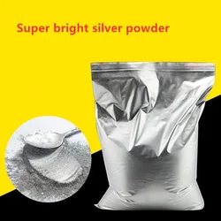 50g 1200mesh German Super Bright Flash Silver Powder Paint DIY Buddha Arts and Crafts Modeling Decoration Stone Art Model Paint