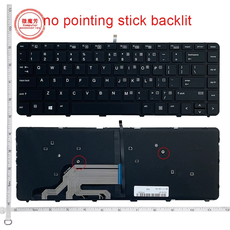 

English NEW Keyboard For HP Probook 430 G3 440 G3 445 G3 US Laptop Keyboard With Frame With backlight