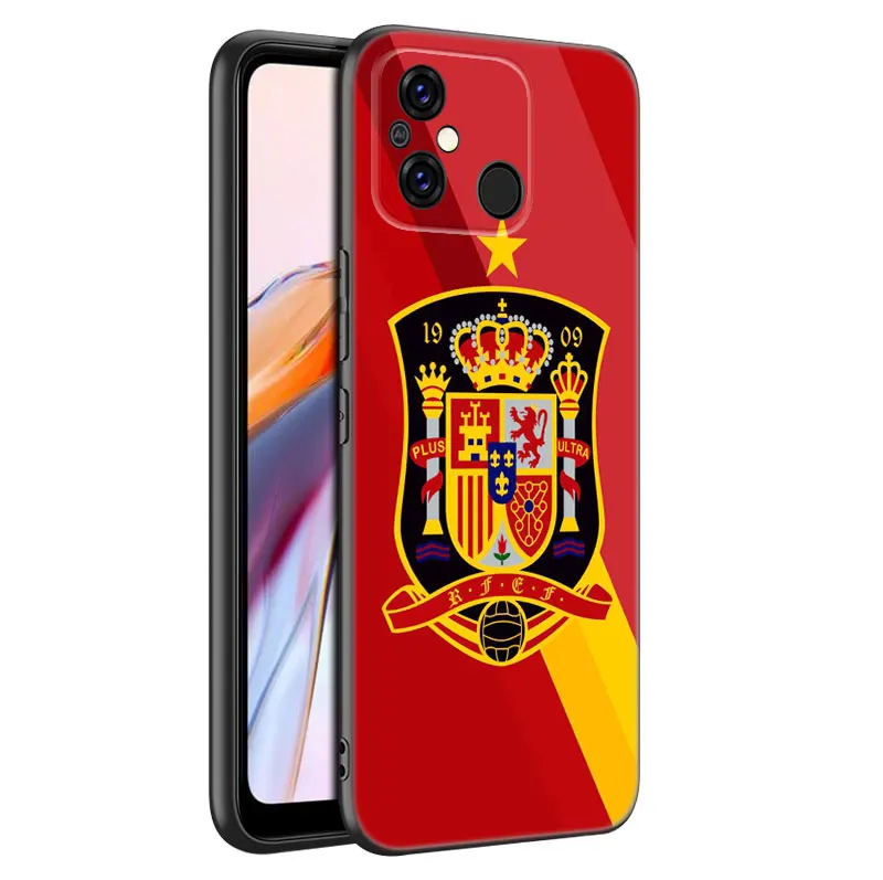 Spaans Vlaggetje Zwart Telefoonhoesje Voor Xiaomi Redmi 11 Prime 11a 12c 13c A1 A2 Plus 12 4G 10 5G 8a 9a 10a 9c 10c 9i 12r Noot 9T