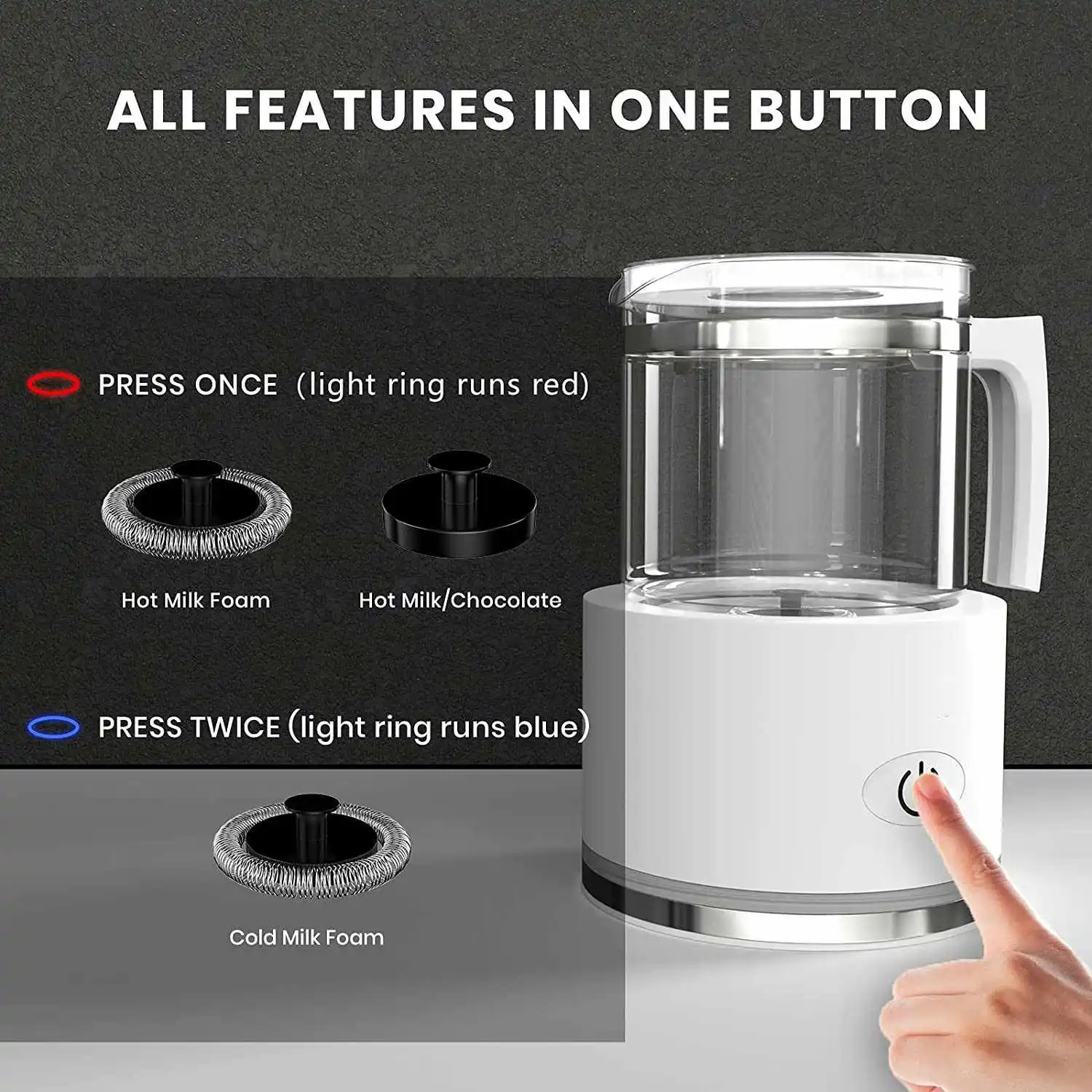 Wholesale Milk Frother Hot or Cold Electric Coffee Warmer Steamer Automatic Foam Maker for Drink Macchiato Chocolate