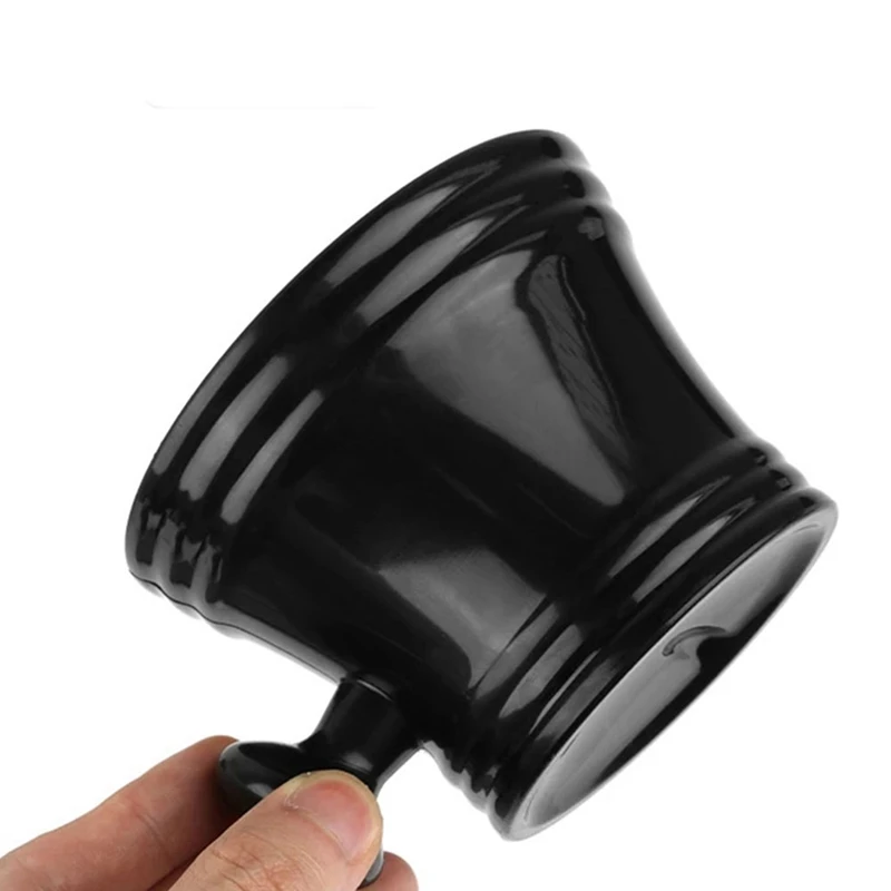 Veelzijdige zwarte plastic scheerkwastkom Baardverzorging voor heren Schuimmok Kom met handvat Gezichtsreinigingsgereedschap Gemakkelijk te gebruiken