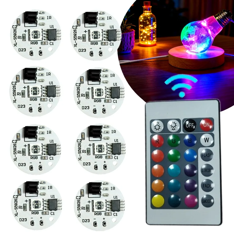 

Комплект беспроводного управления RGB LED-панелью 5В 23ММ с цветным источником света, для DIY-проектов, рекламы и декоративного освещения, на чипах COB LED