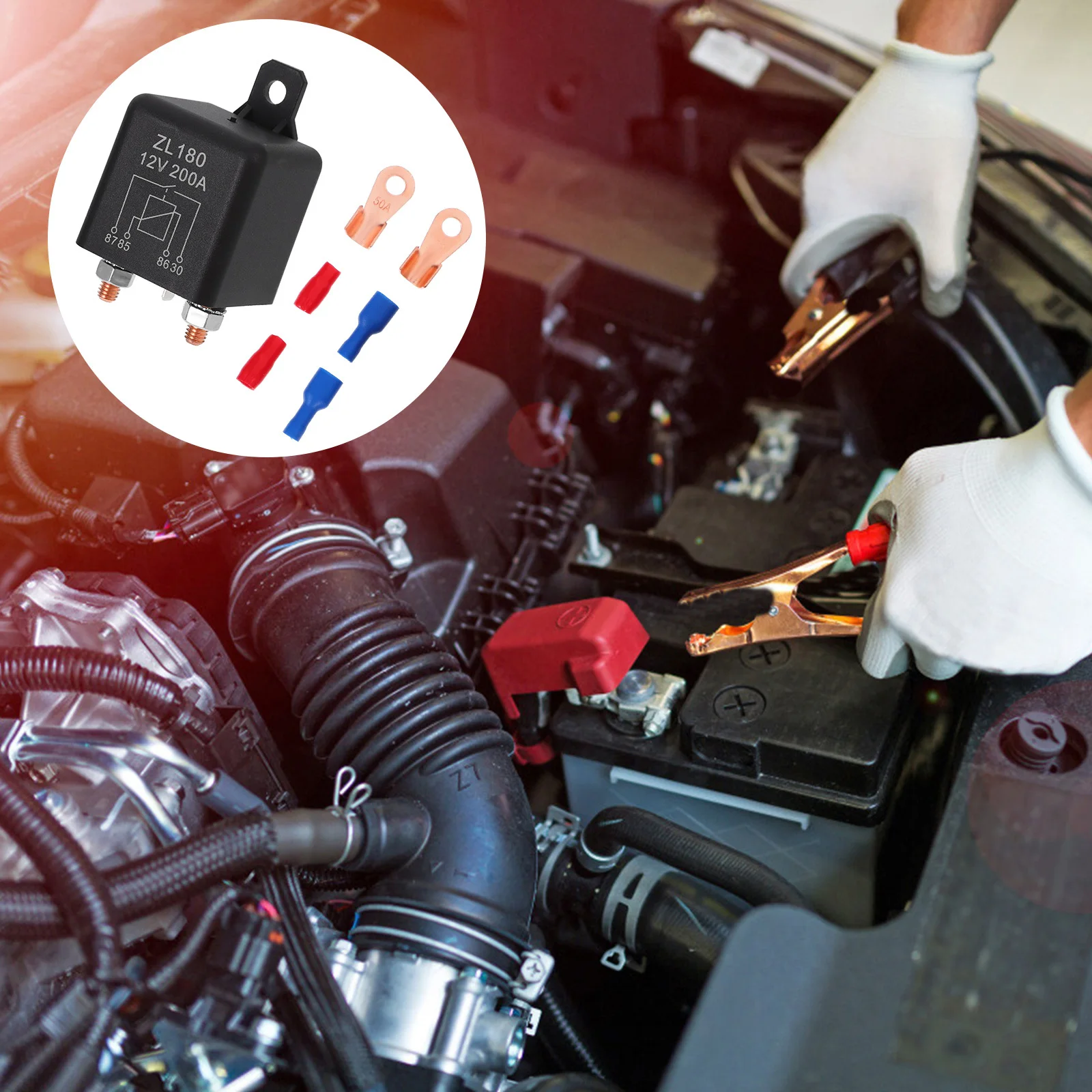 

Automotive Relay 12V 200a Car Starter Power Relay Electrical Replacement Small Lightweight Stable Performance Car Part