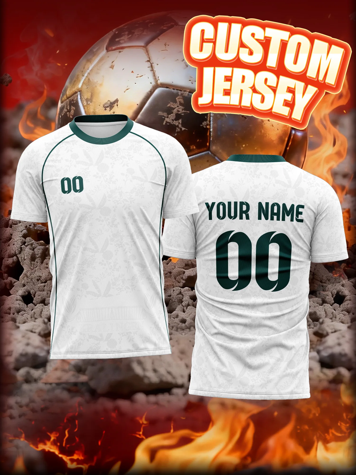 

Custom Image Number Name Soccer Jersey, Sport Slim Profile, Athletic Fit Football Wear