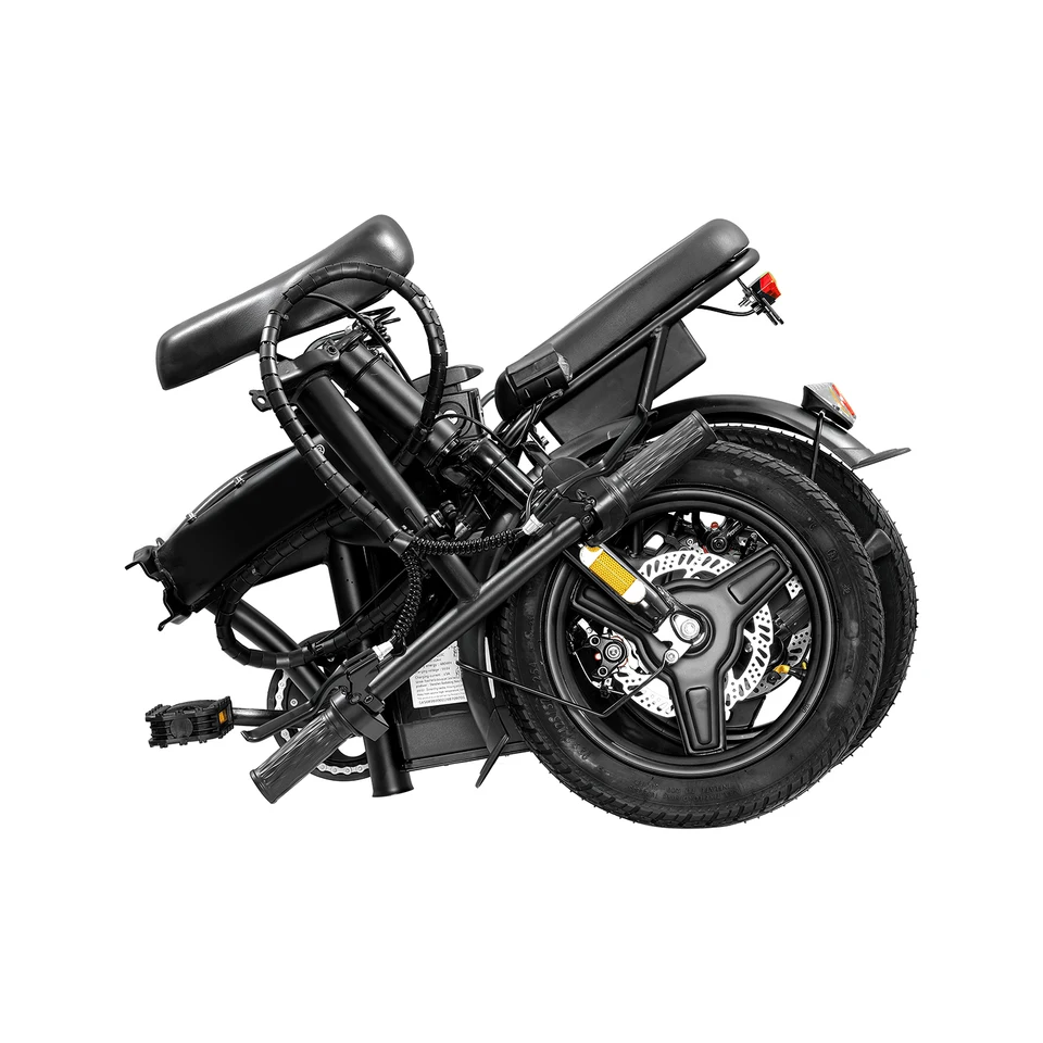 T5 14-inch Foldable Electric Bike 48V 750W Peak Power 20MPH 499Wh Long Range Lightweight Ebike with Dual Disc Brake And Basket for Adult Commute 22 Miles image 9