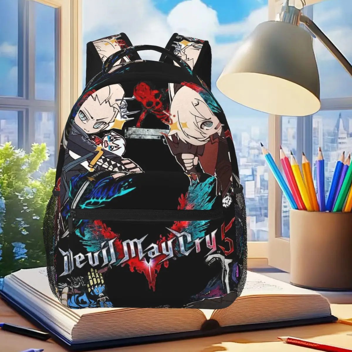 Devil May Cry Game Double Sided Print Backpack Student Boys Girls BookBag Children School Bag Shoulder Bags for Men Women