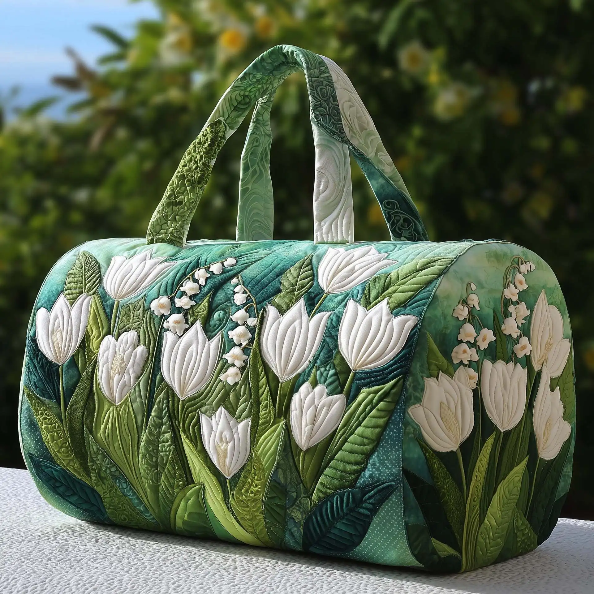 

3D Printed Quilted Bags floral Personalized Gifts Sport Bags Handbag Tote Bag Custom Training Travel Bag Beach Hiking Camping