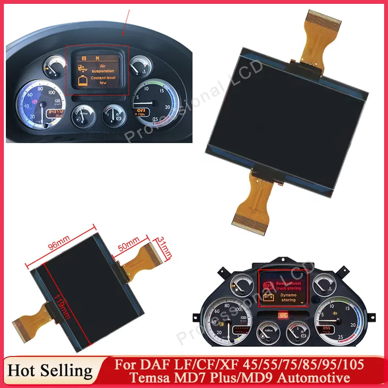 Good Qulity LCD Screen Dashboard For DAF Truck XF CF LF 45 55 75 85 95 105 Speedometer Pixel Instrument Cluster Replacement