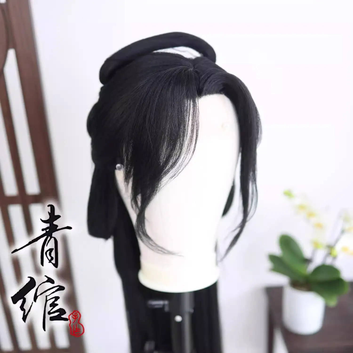 Qingwanjian Sanhong Huihua Sister Wanhua gancho de mano de imitación COS peluca conjunto creativo Hanfu mujer estilo versátil peluca