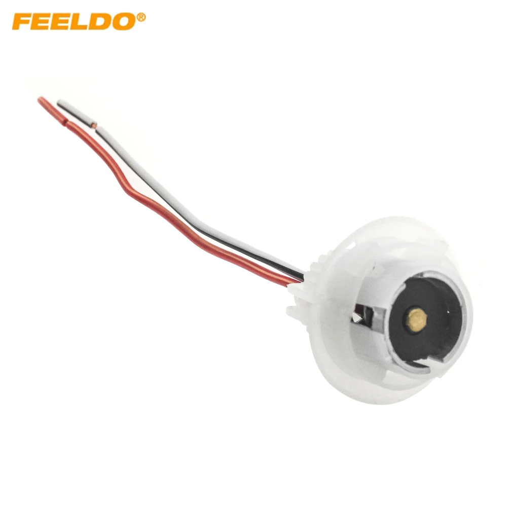 FEELDO Car Auto 1156/7506/BA15S LED Lamp Bulbs Turn Signal Lights Socket Harness Plug Adapter with Wire