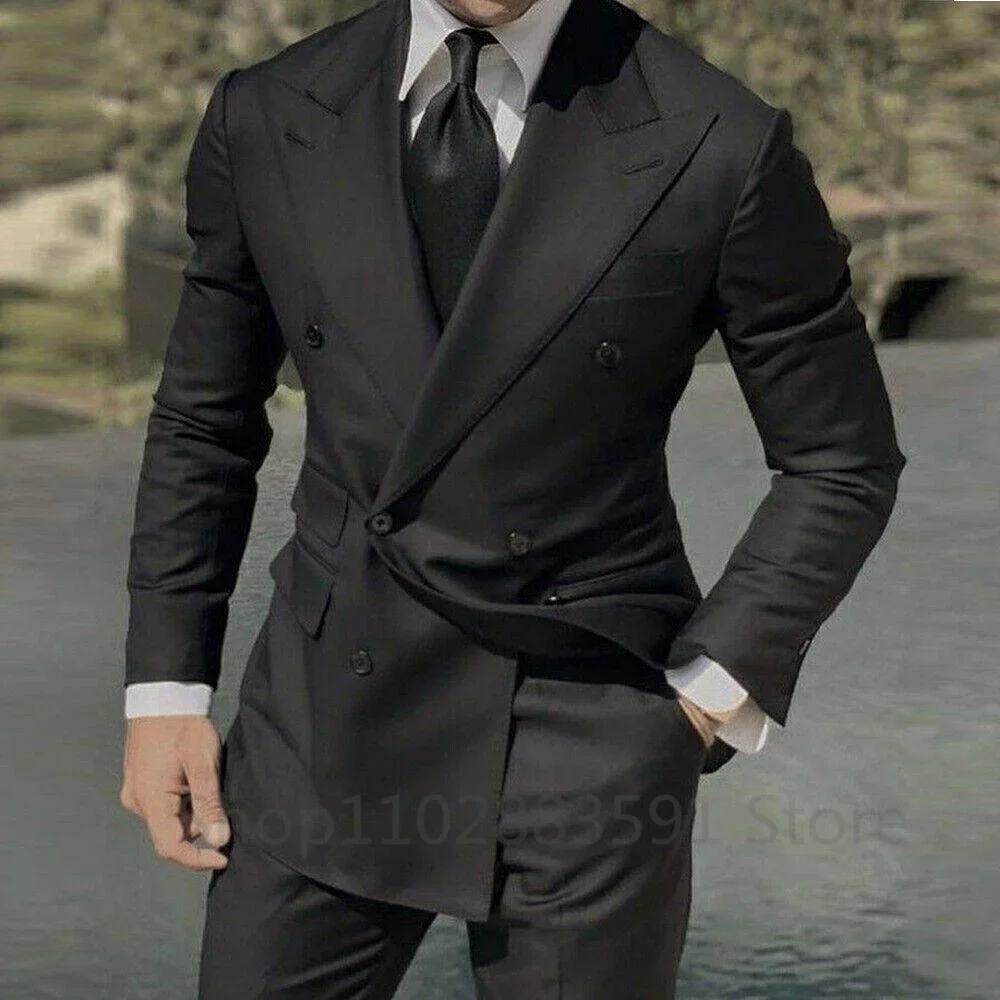 

Свадебные мужские костюмы, повседневный приталенный пиджак с лацканами, брюки высокого качества, пляжный костюм из 2 предметов Homme