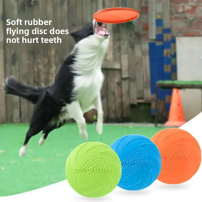 Flying Disc Dog Training Toy - Duurzame siliconen hondenvliegschijf Veelkleurige hondenpuppy Bijtbestendig