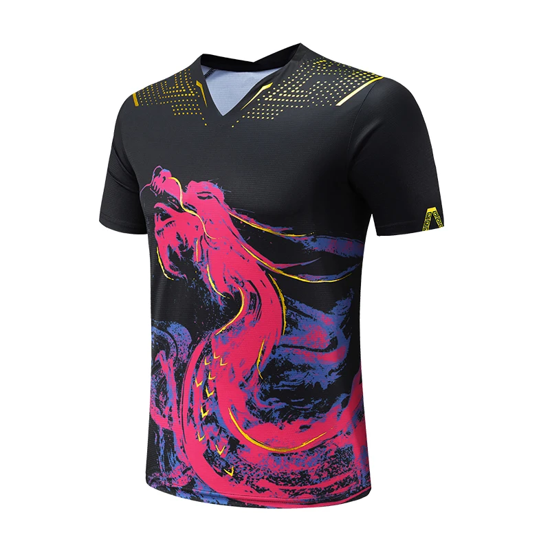 China Table Tennis Clothes Shirt Quick Dry Breathable Printed Sport Shirts For Men And Women Tennis T Shirt For Training Jerseys