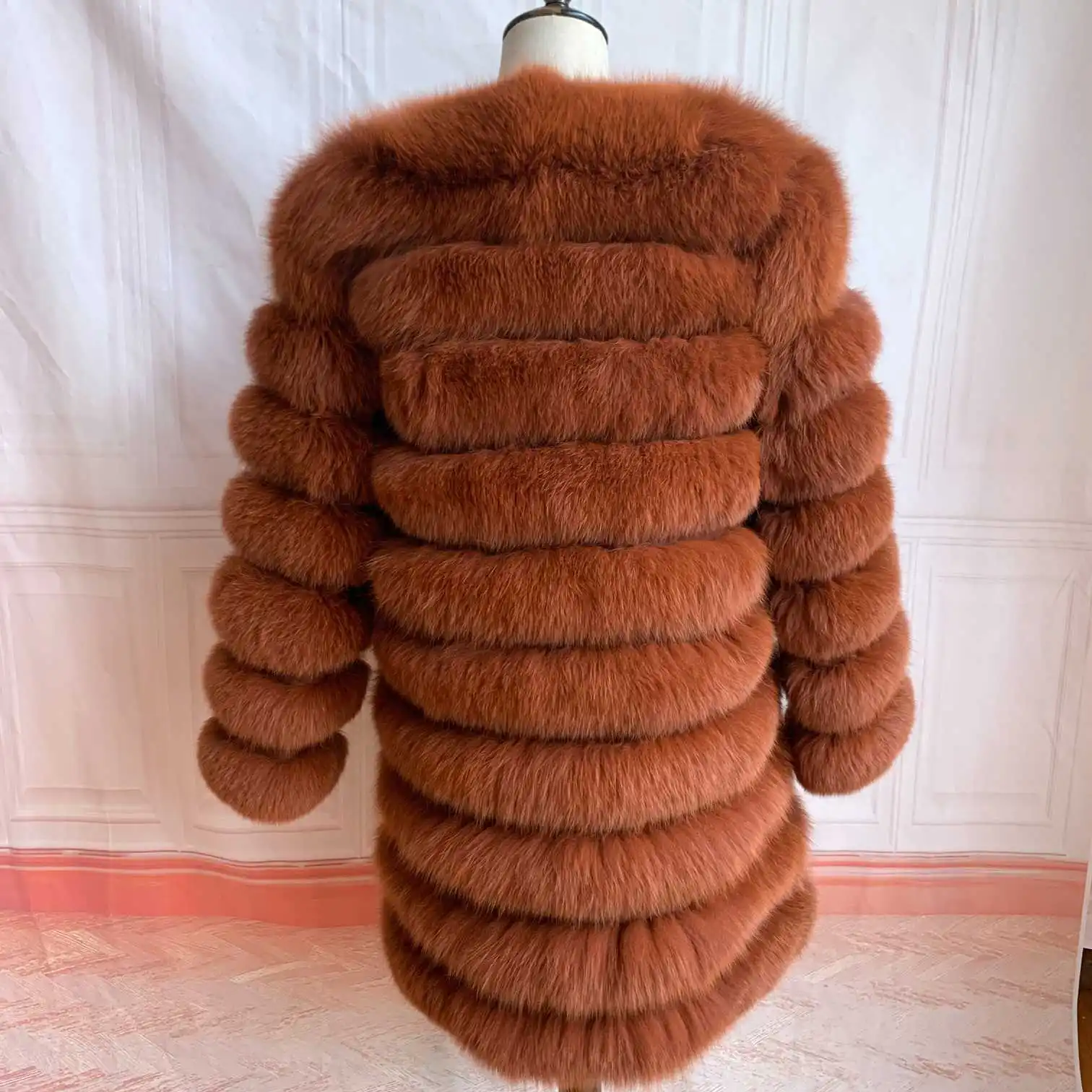 NEW 4in1 Real Fox Fur Long Coat Winter Coat for Women Jackets Vest Winter Outerwear Women Fox Fur Coat High Quality Fur Clothes