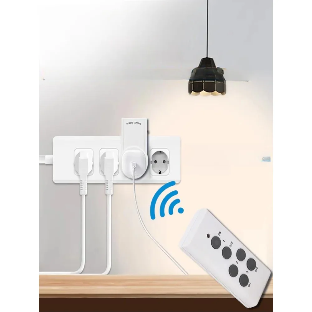 

220V Wireless Remote Socket with Wall Penetrating Signal - Control Multiple Devices with Group Power Off and 16A/2200W Max Load