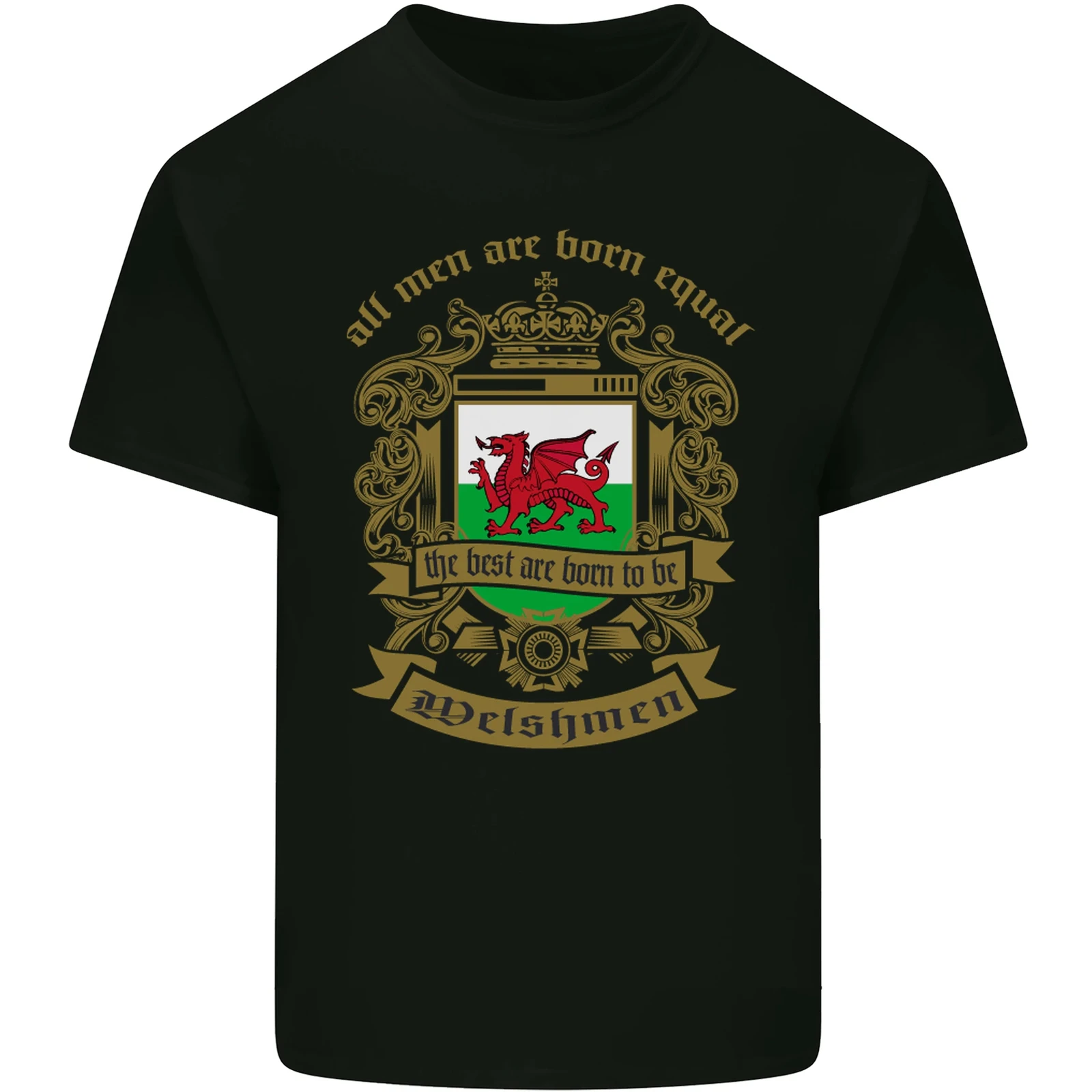 All Men Are Born Equal Welshmen Wales Welsh Mens Cotton T-Shirt Tee Top Men's 100% Cotton Casual T-shirts Loose Top New