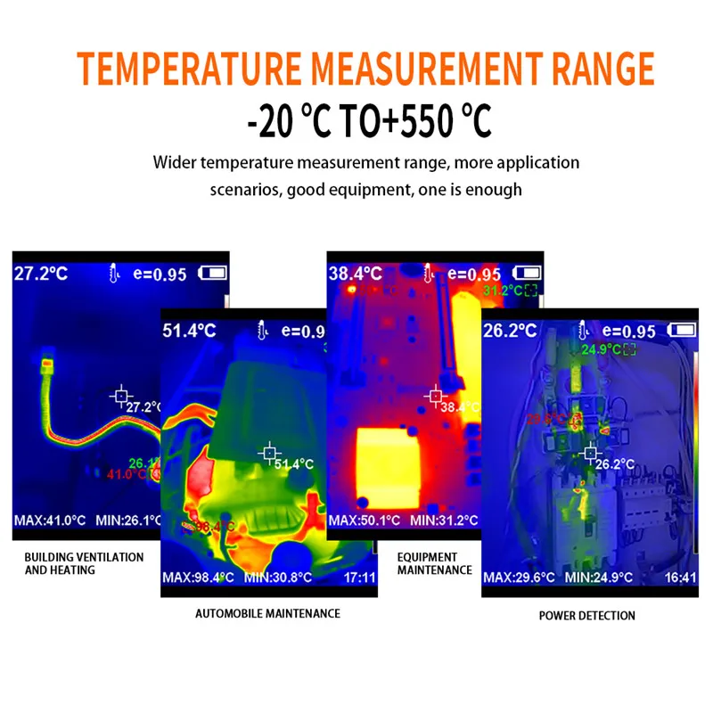 HT-18 Plus Thermal Imaging Camera for Water Pipe Leak PCB Test 256*192 Infrared Thermal Imager Equal to UNI-T UTi260B