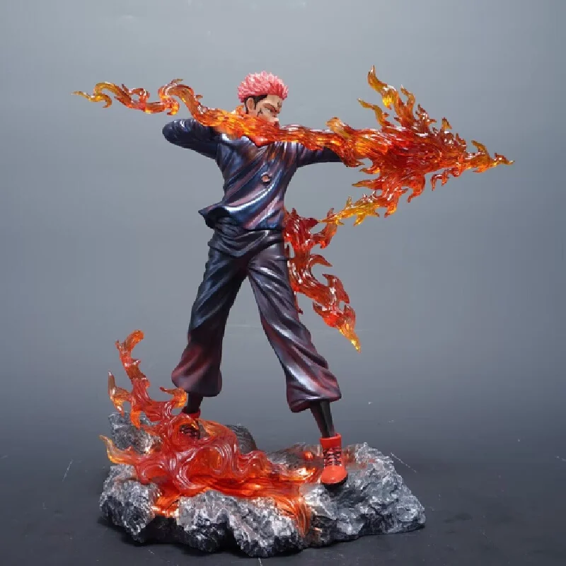 

Jujutsu Kaisen Cursed King Ryomen Sukuna GK Figure Anime Collectible Flame Effect Desktop Decoration Gift For Anime Fans Otaku