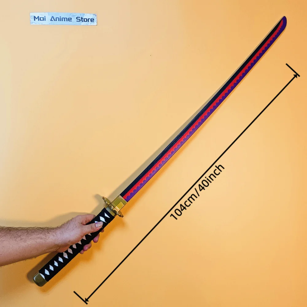 40 بوصة رورونوا زورو كاتانا صابر حجم اليابانية كاتانا أنيمي زورو تأثيري الدعامة الأصلي سيف ساموراي النينجا سكين الهدايا لعبة هدية