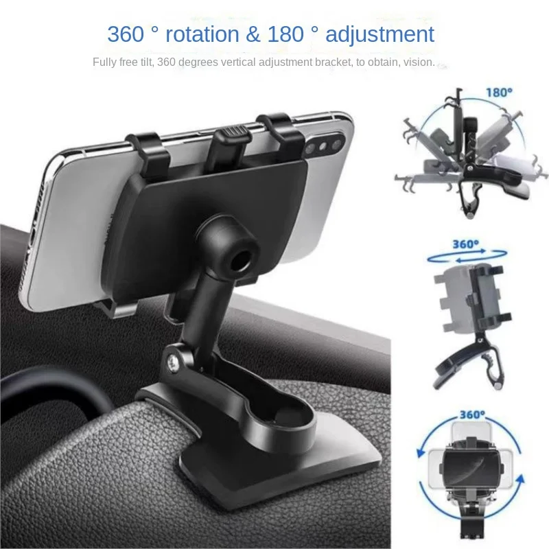 New Car Mobile Phone Holder Car Multifunctional Rotating Car Dashboard Rearview Mirror Navigation Portable Universal Holder 2024