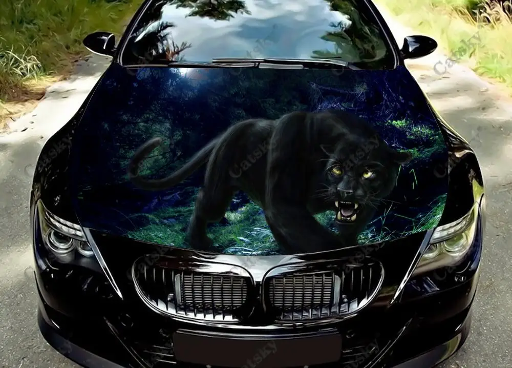 

black panther animal Car Hood Vinyl Stickers Wrap Vinyl Film Engine Cover Decals Sticker on Car Auto Accessories
