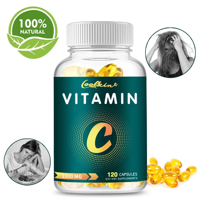 Vitamin C Capsules 1000 mg, Natural Supplement for Men and Women