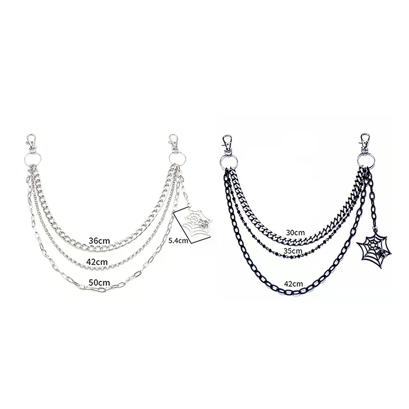 Fashion Punk Metal Pants Chain Hip Hop Waist Chain Spider Web Pendant Jeans Chain For Men Women Accessories Gifts view 6