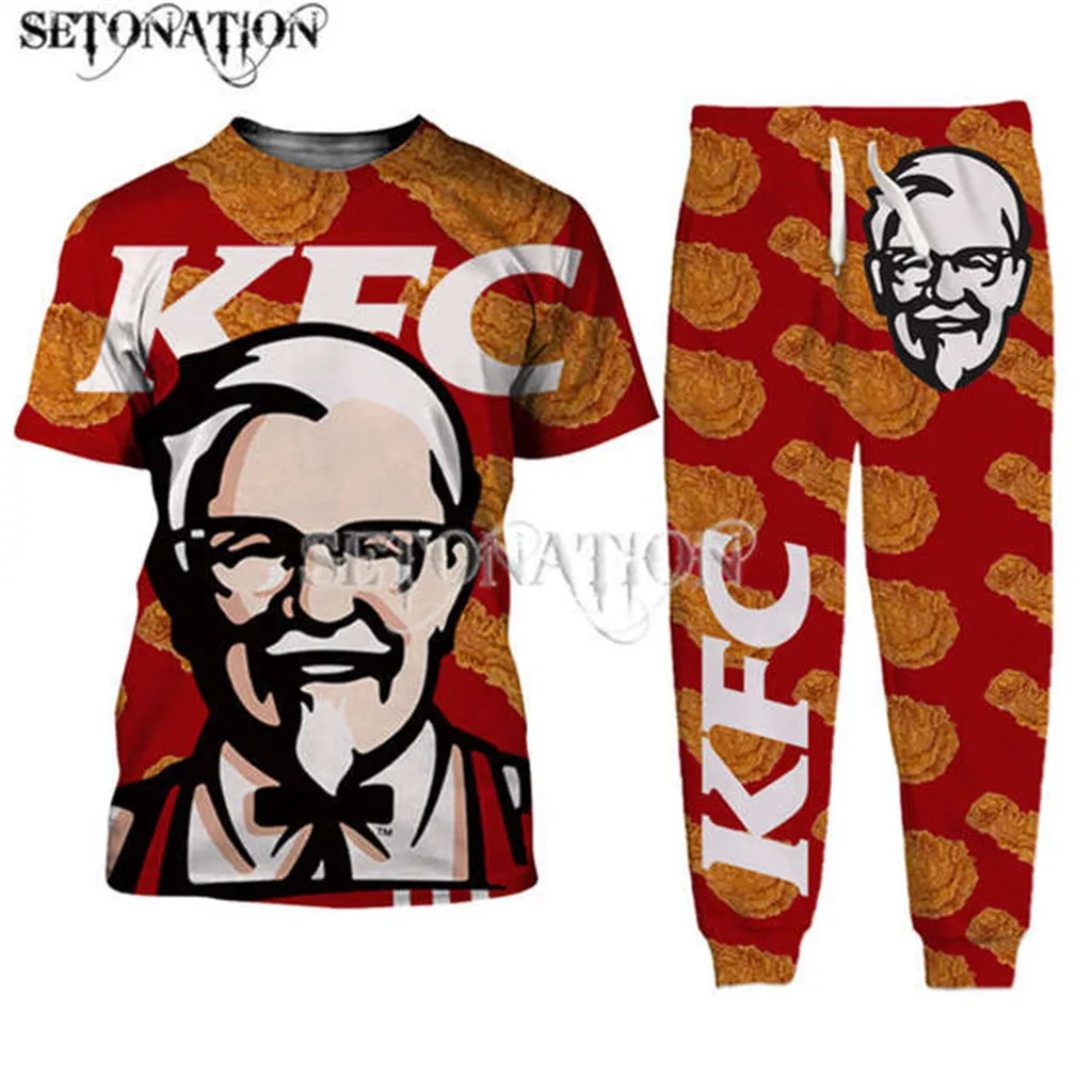 KFC-Sudadera con capucha y pantalones para hombre y mujer, chándal con estampado 3D a la moda, estilo Hipster, novedad, envío directo