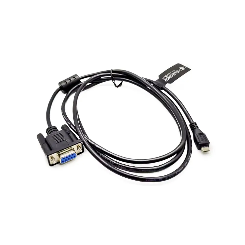 Micro-USB Male to D-Sub 9 Pin Female Straight Connector Serial Adapter Cable 1.5M - Plug & Play for Stable Data Transmission