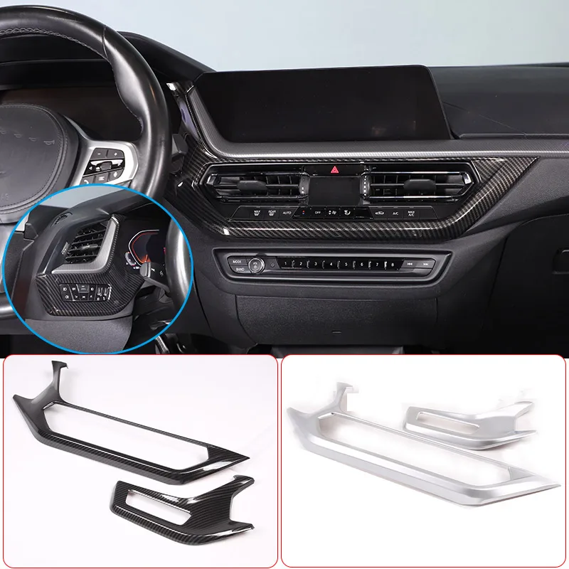 For BMW 1 Series 2 Series F40 F44 2020-2024 ABS Carbon Fiber Car Central Control Air Outlet Decorative Frame Sticker Accessories