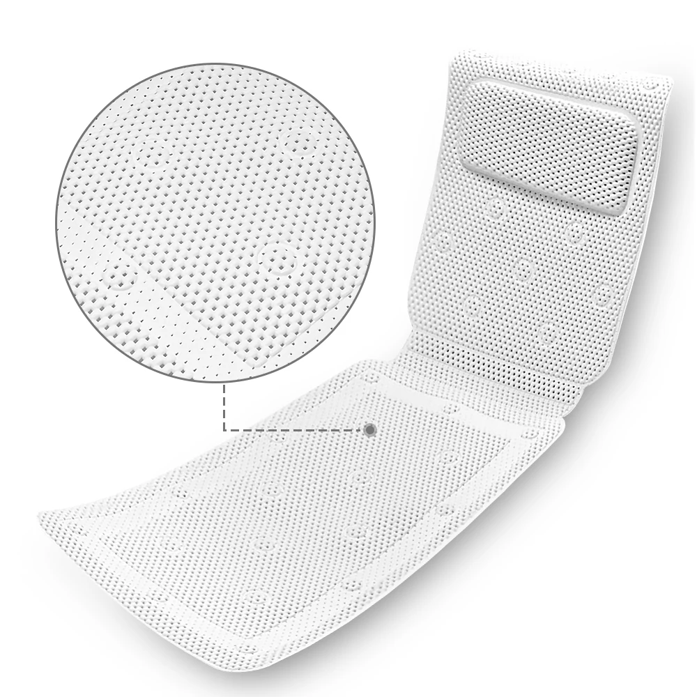 

PVC Breathable Non-slip Bathroom Bathtub Mat 3D Mesh Layers Bath Cushion With Pillow Foldable Spa Body Full Bath Cushion Pillow