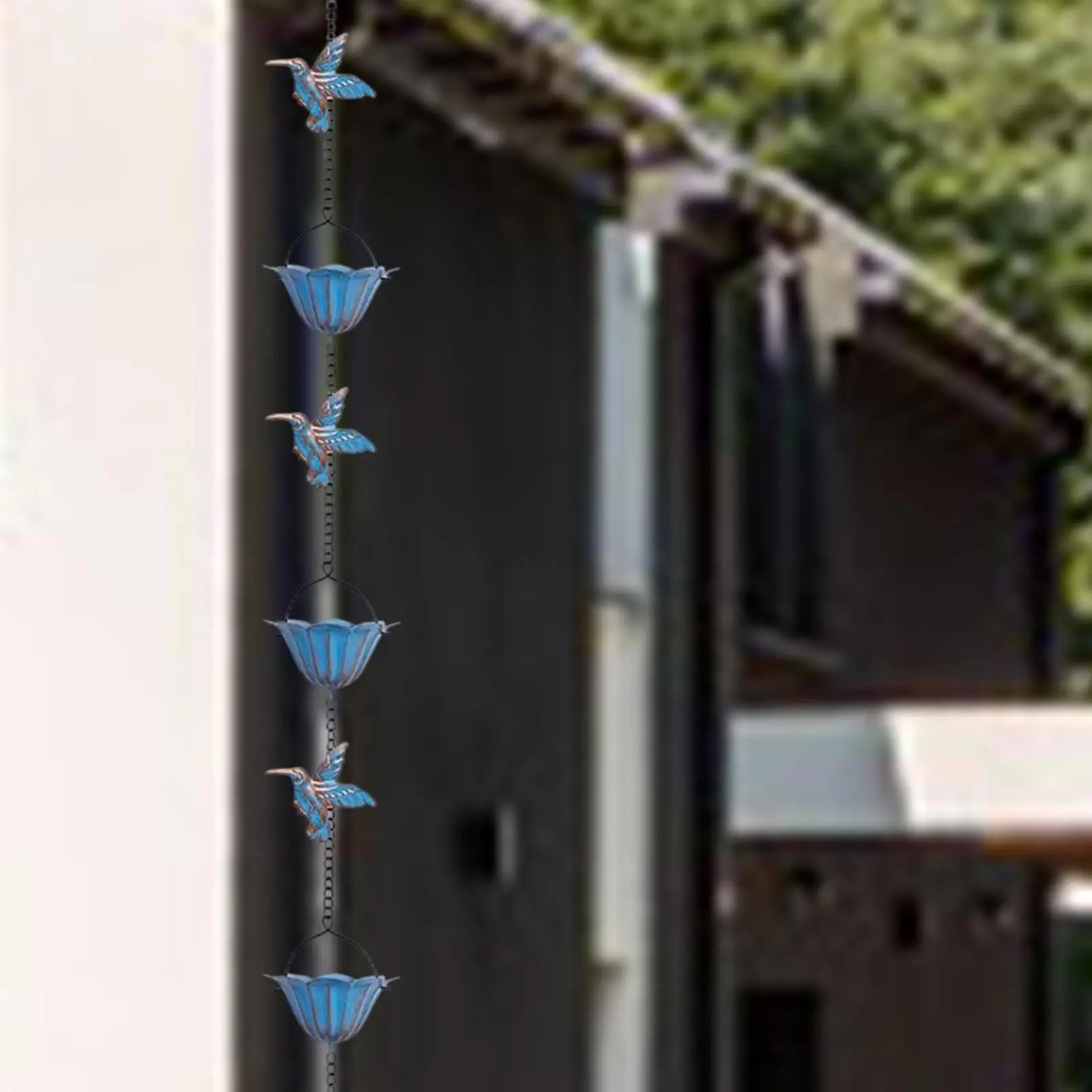 Rain Gutter Chain for Downspout Iron Cup Design Rainwater Catch Chain Outdoor Decorative Eavestrough Replacement for Sheds
