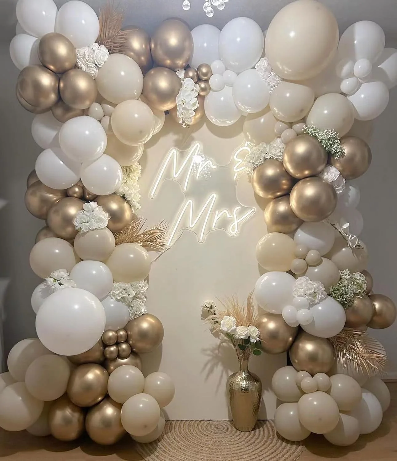 

144pcs White Sand Gold Balloons Garland Arch kit for Wedding Bridal Shower Engagement Party Decor Birthday Baby Shower Supplies