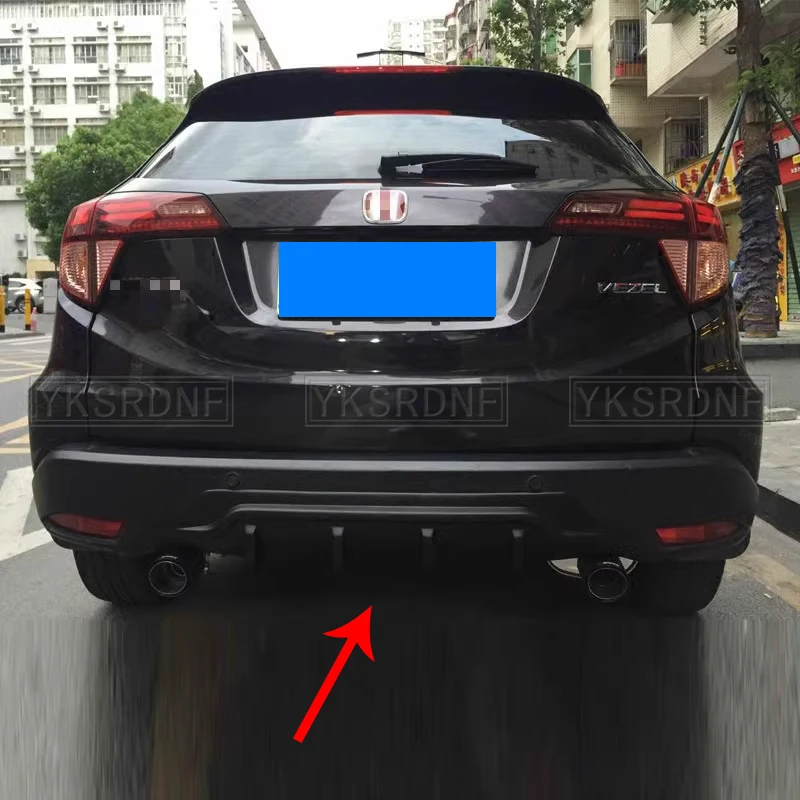 ABS Plastic Primer Matte Black Rear Spoiler Diffuser Bumper Guard Protector Skid Plate Cover For Honda Vezel HRV 2015 2016 2017