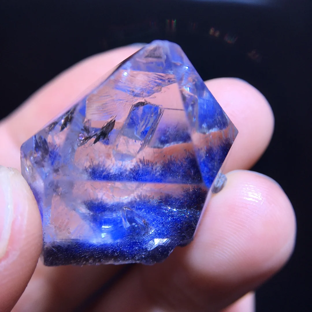 

Natural Blue Rutilated Dumortierite Quartz Pendant 26.4/26.7/24.3mm Clear Flower Necklace Gold Jewelry AAAAAAA