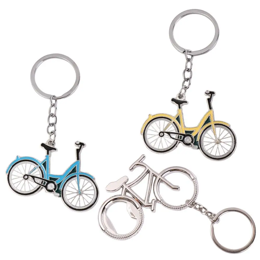 Metal Bicycle Keychain Bike Shaped Fashion Bottle Opener Keyring Multifunctional Creative Bike Key Rings Backpack Pendant