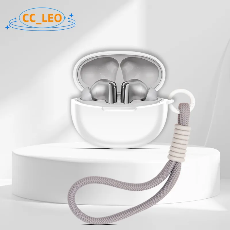 Case for QCY MeloBuds N70 Silicone Soft Case Cute Lanyard Pendant QCY MeloBuds N70 Shockproof Shell Protective Sleeve