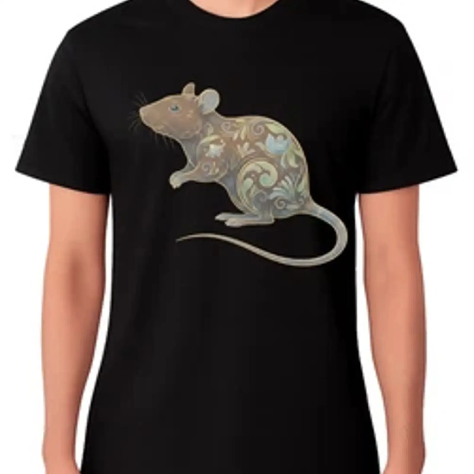Decorative Rat T Shirt Rodent Animal Art  vintage Washed Breathable designer clothes Comfortable Soft Top For Everyday Wear