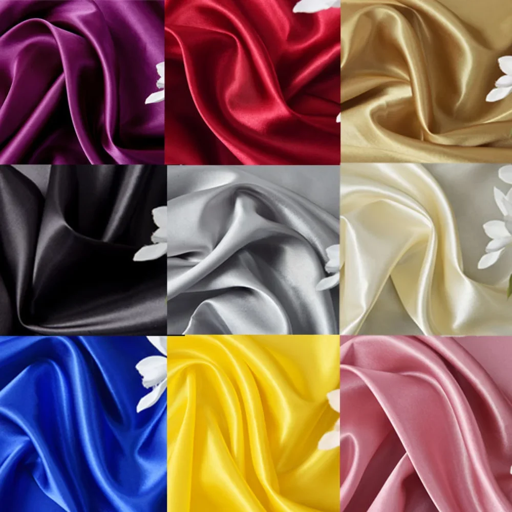 

2/3/5m Satin Damask Fabric Dress Sewing Garment Lining Cloth Gift Box Packaging Materials Box Lining Cloth Silk Fabric