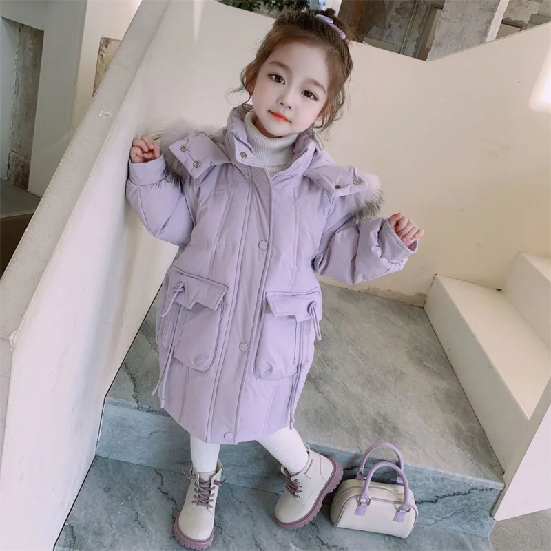 Girls Down Coat Overcoat Jacket Windbreak Outerwear 2024 Furs Winter Autumn Sport Warm Christmas Gift Children's Clothing