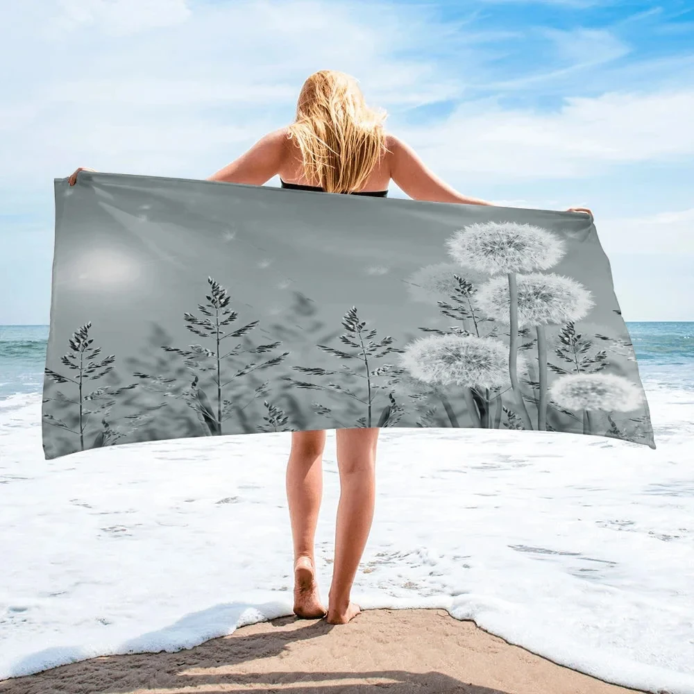 

Dandelion Beach Towel Country Style Bath Towel Microfiber Travel Sport Spa Gym Swimming Pool Towels Quick Dry Swimming Cover