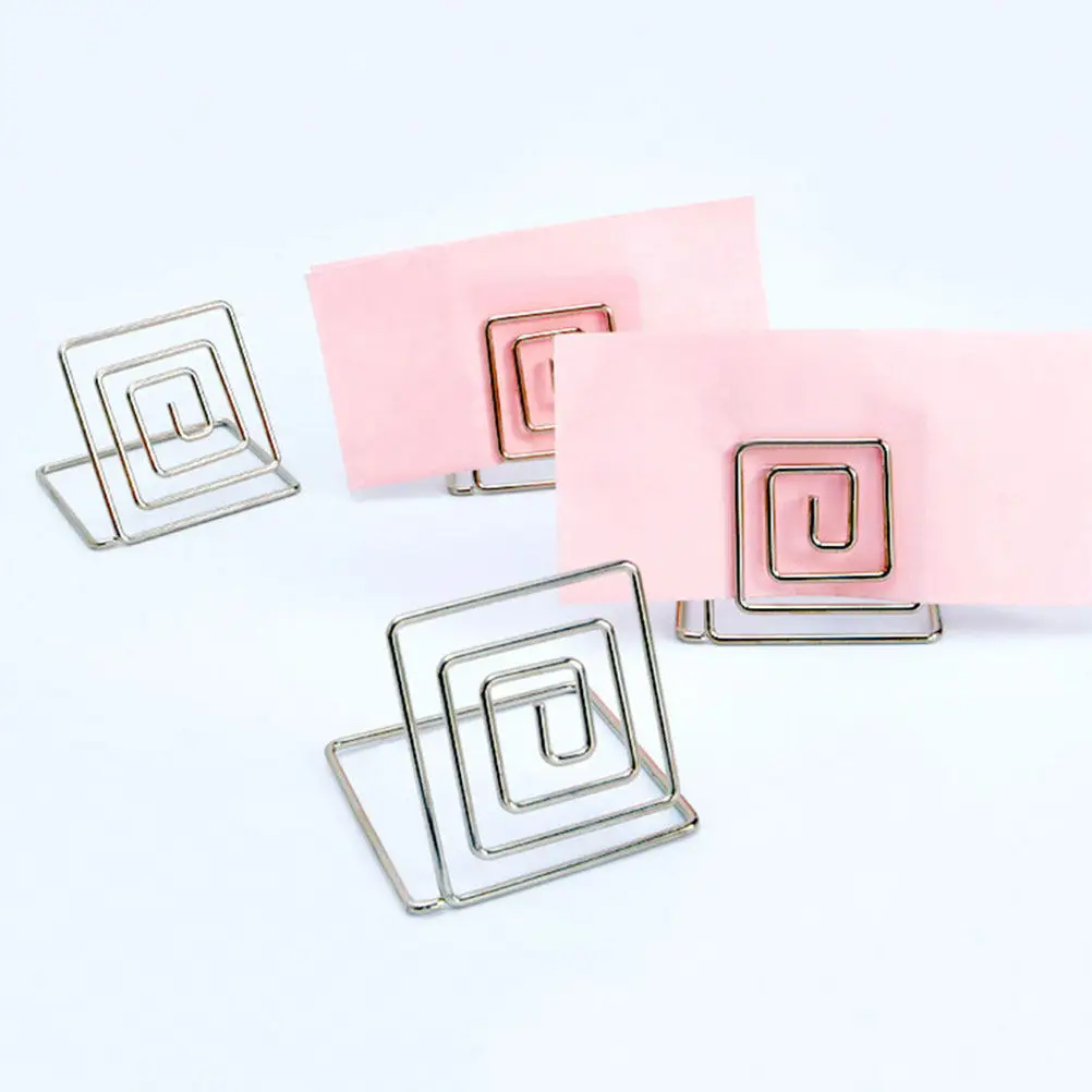 

16Pcs Square Metal Memo Holder Carbon Steel Note Clip for Wedding Birthday Graduation Shower Decoration Table Desk