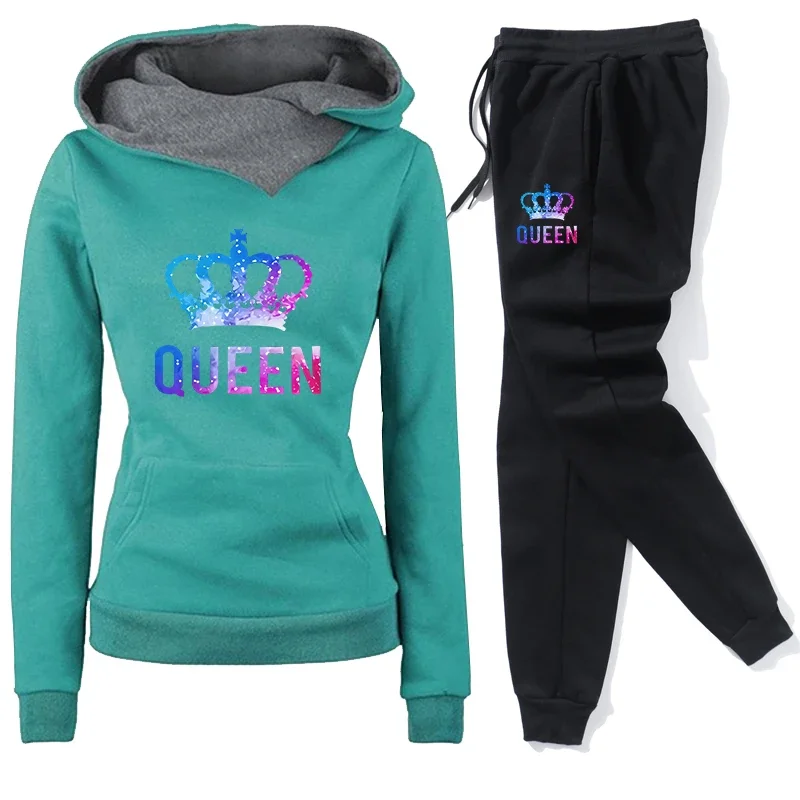 2025 موضة هوديس Sweatpants الخريف الشتاء المرأة مقنعين رياضية اليومية عادية رياضية ملايس الركض الاتجاه الحضري الشارع الشهير