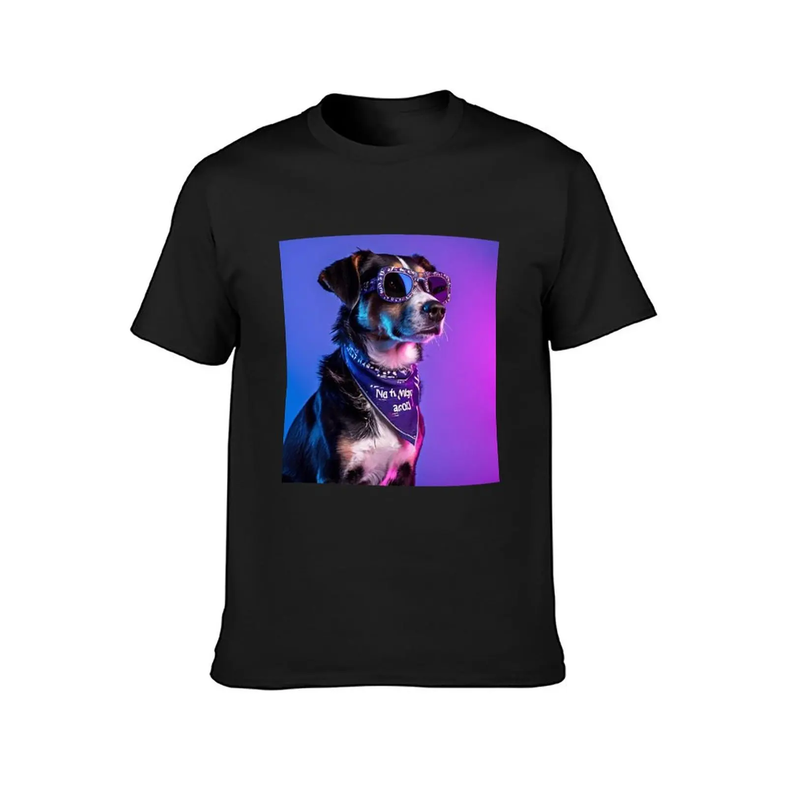 A dog wearing a bandana T-Shirt tops Aesthetic clothing t shirts for men pack